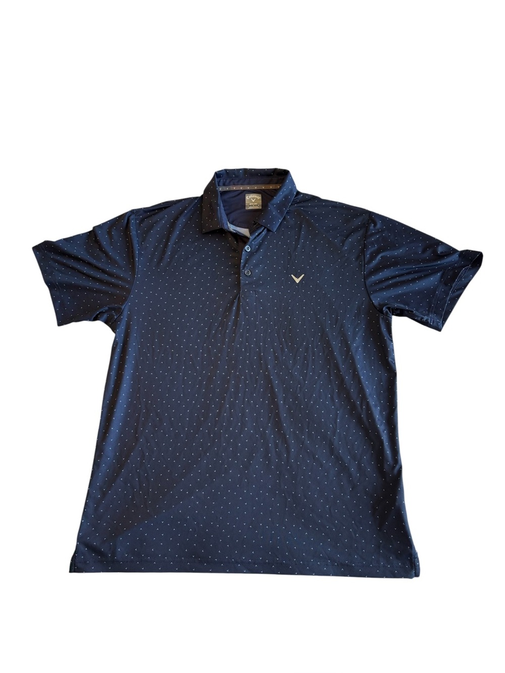 Callaway Men's Navy Polo with Micro Dot Pattern